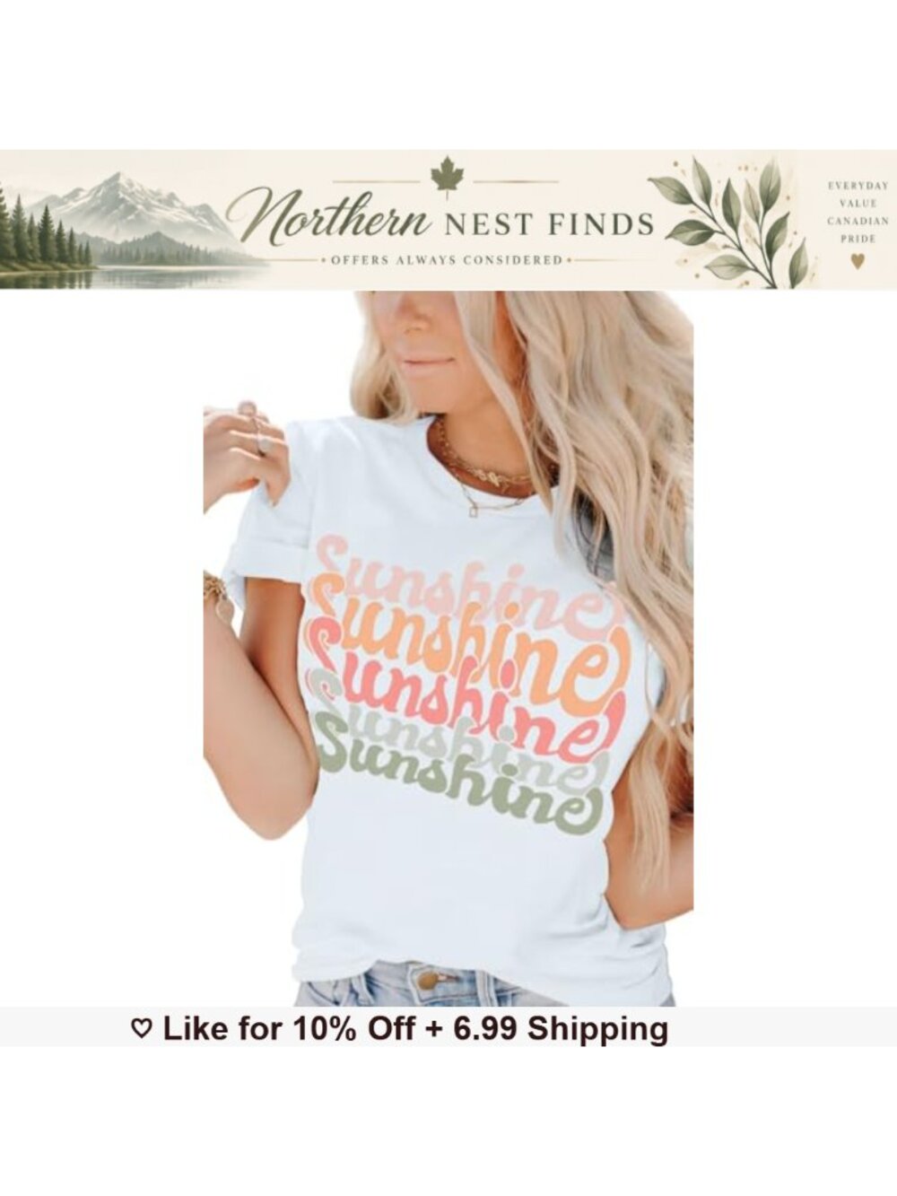 Sunshine Graphic Tee Short Sleeve Crew Neck Tunic T-Shirt